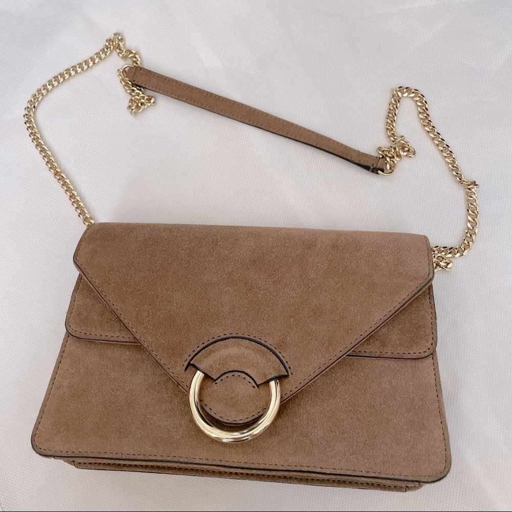 Banana Republic Suede Leather Saddle Handbag